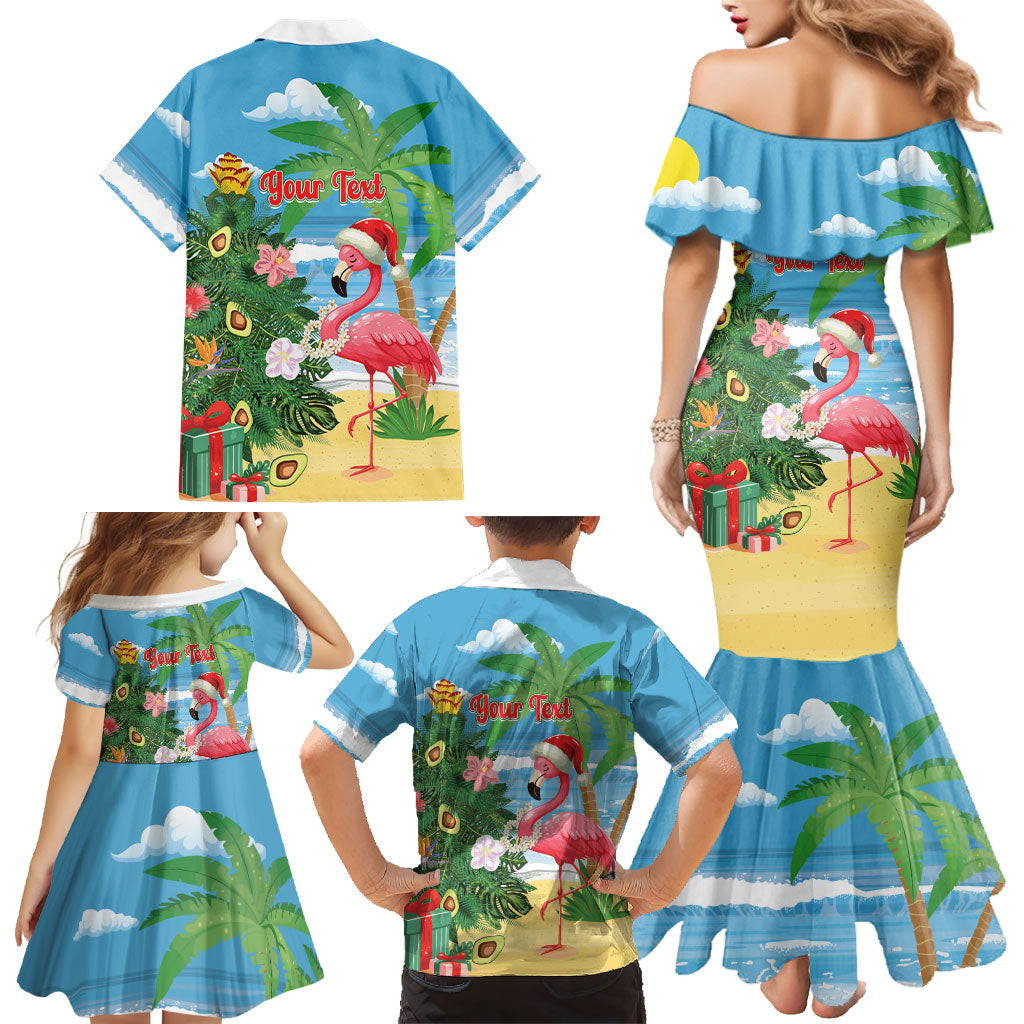 Flamingo Hawaii Summer Christmas Personalized Family Matching Mermaid Dress and Hawaiian Shirt Mele Kalikimaka Beachy Vibes LT14 - Polynesian Pride