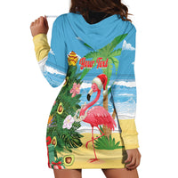 Flamingo Hawaii Summer Christmas Personalized Hoodie Dress Mele Kalikimaka Beachy Vibes