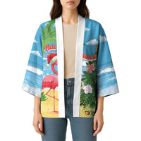 Flamingo Hawaii Summer Christmas Personalized Kimono Mele Kalikimaka Beachy Vibes