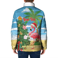 Flamingo Hawaii Summer Christmas Personalized Padded Jacket Mele Kalikimaka Beachy Vibes