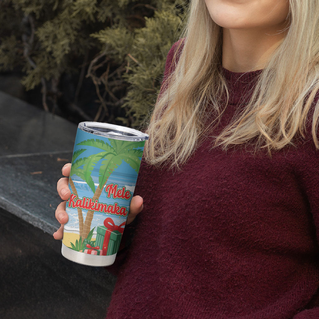 Flamingo Hawaii Summer Christmas Personalized Tumbler Cup Mele Kalikimaka Beachy Vibes LT14 - Polynesian Pride