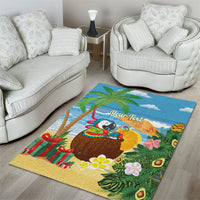 Chilling Parrot Hawaii Summer Christmas Personalized Area Rug It's 5 O'Clock Somewhere Beachy Vibes