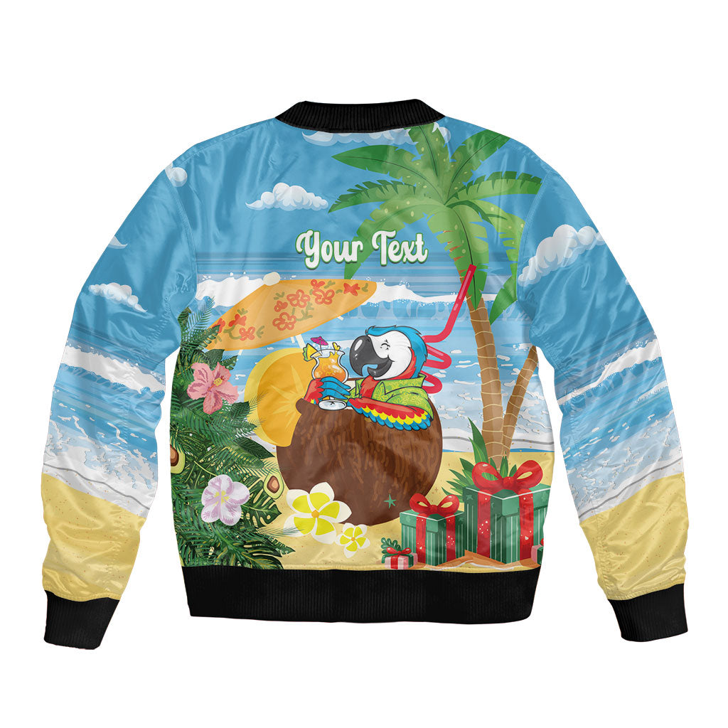 Chilling Parrot Hawaii Summer Christmas Personalized Bomber Jacket It's 5 O'Clock Somewhere Beachy Vibes