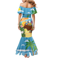 Chilling Parrot Hawaii Summer Christmas Personalized Family Matching Mermaid Dress and Hawaiian Shirt It's 5 O'Clock Somewhere Beachy Vibes LT14 - Polynesian Pride