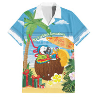 Chilling Parrot Hawaii Summer Christmas Personalized Family Matching Off Shoulder Short Dress and Hawaiian Shirt It's 5 O'Clock Somewhere Beachy Vibes