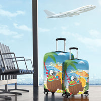 Chilling Parrot Hawaii Summer Christmas Personalized Luggage Cover It's 5 O'Clock Somewhere Beachy Vibes