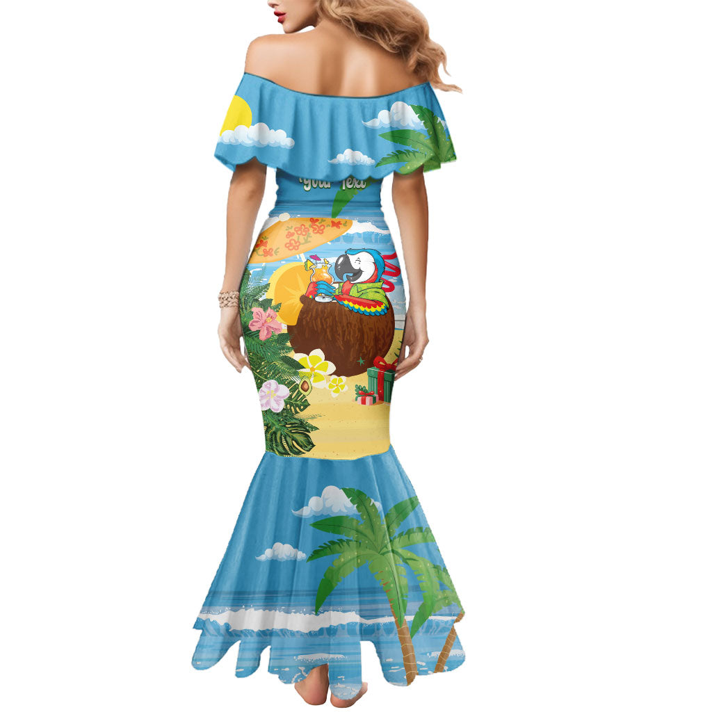Chilling Parrot Hawaii Summer Christmas Personalized Mermaid Dress It's 5 O'Clock Somewhere Beachy Vibes