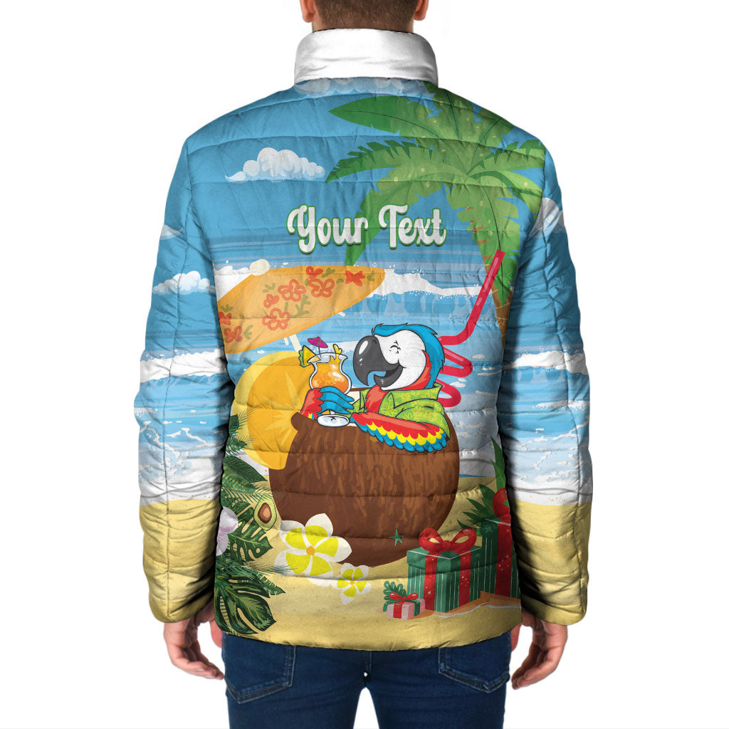 Chilling Parrot Hawaii Summer Christmas Personalized Padded Jacket It's 5 O'Clock Somewhere Beachy Vibes