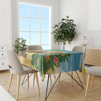 Chilling Parrot Hawaii Summer Christmas Personalized Tablecloth It's 5 O'Clock Somewhere Beachy Vibes