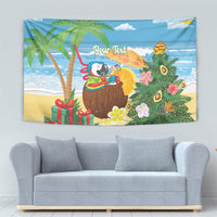 Chilling Parrot Hawaii Summer Christmas Personalized Tapestry It's 5 O'Clock Somewhere Beachy Vibes