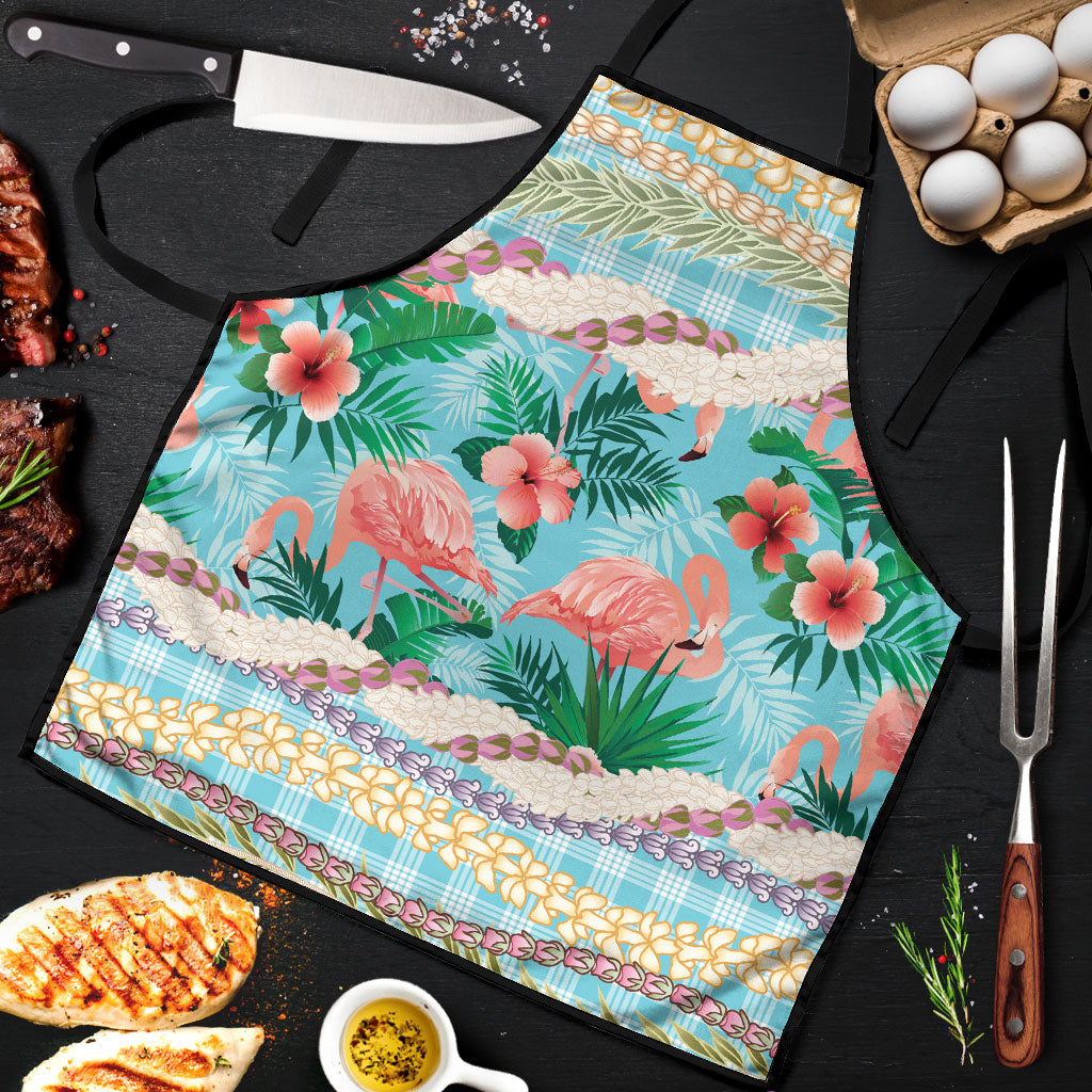 Flamingo Hawaii Summer Apron Hawaiian Lei Pakala Motifs Tropical Style