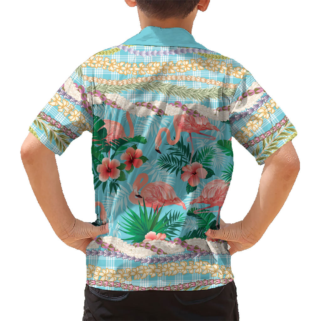 Flamingo Hawaii Summer Family Matching Summer Maxi Dress and Hawaiian Shirt Hawaiian Lei Pakala Motifs Tropical Style LT14 - Polynesian Pride