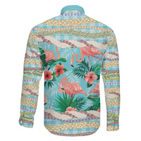 Flamingo Hawaii Summer Family Matching Summer Maxi Dress and Hawaiian Shirt Hawaiian Lei Pakala Motifs Tropical Style LT14 - Polynesian Pride
