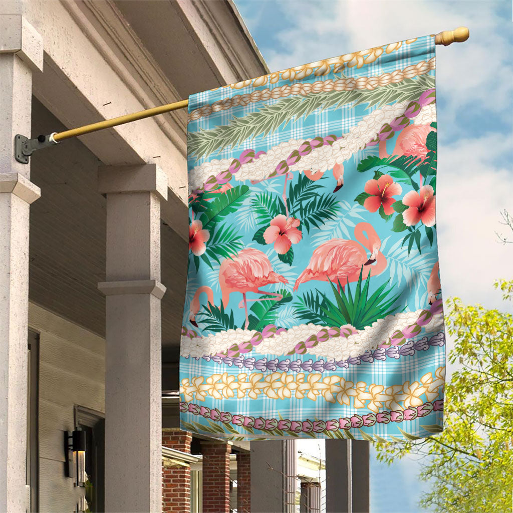 Flamingo Hawaii Summer Garden Flag Hawaiian Lei Pakala Motifs Tropical Style