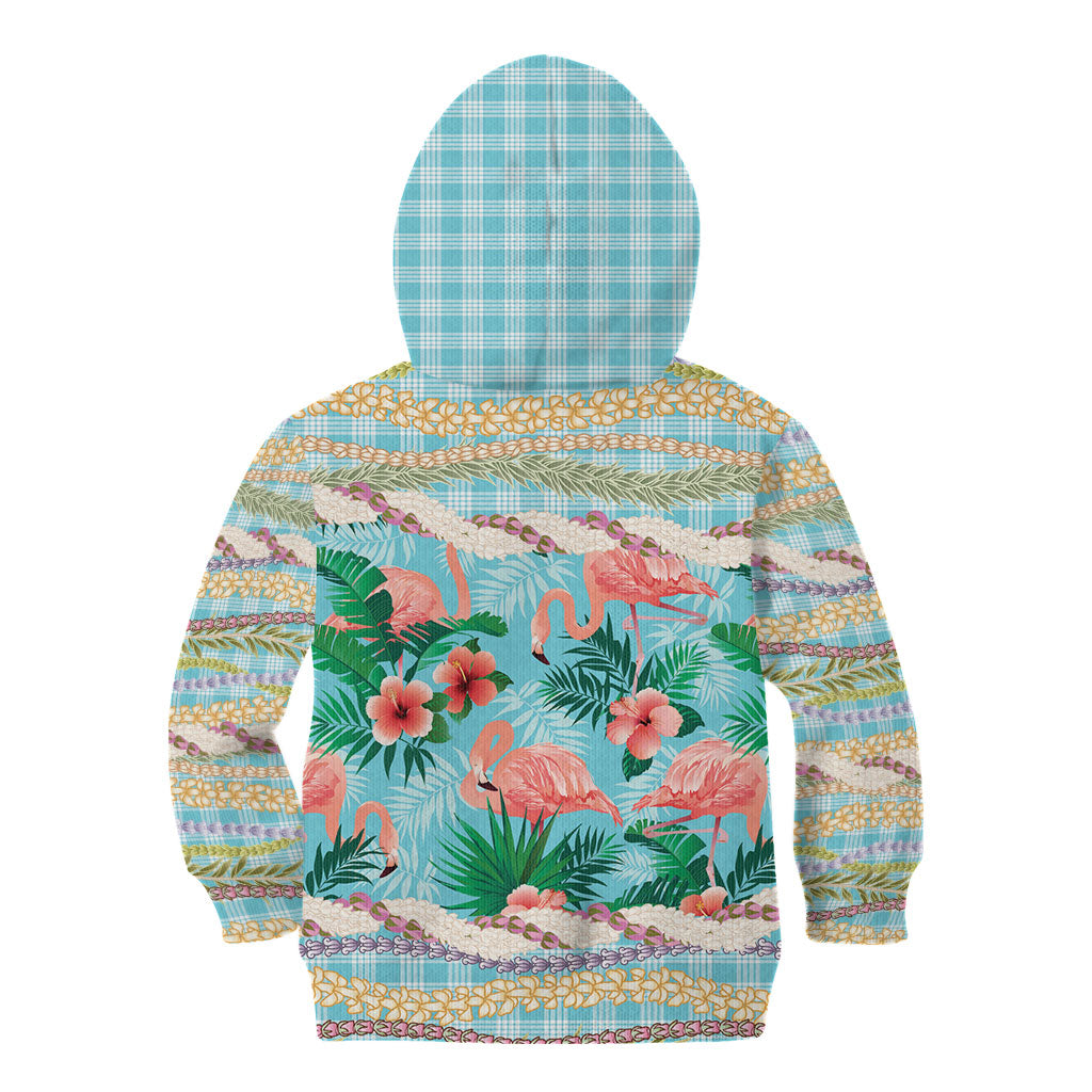 Flamingo Hawaii Summer Kid Hoodie Hawaiian Lei Pakala Motifs Tropical Style