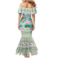 Flamingo Hawaii Summer Mermaid Dress Hawaiian Lei Pakala Motifs Tropical Style