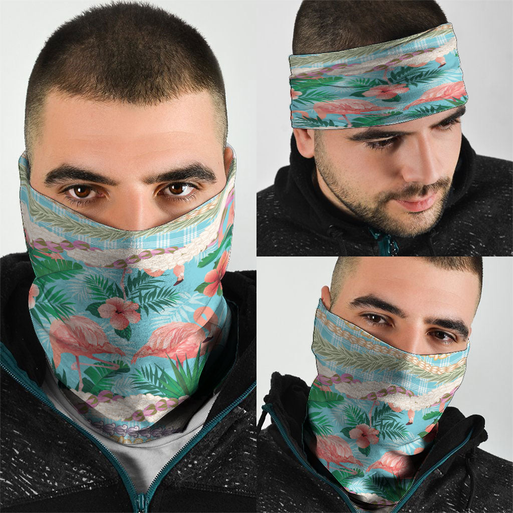 Flamingo Hawaii Summer Neck Gaiter Hawaiian Lei Pakala Motifs Tropical Style LT14 - Polynesian Pride