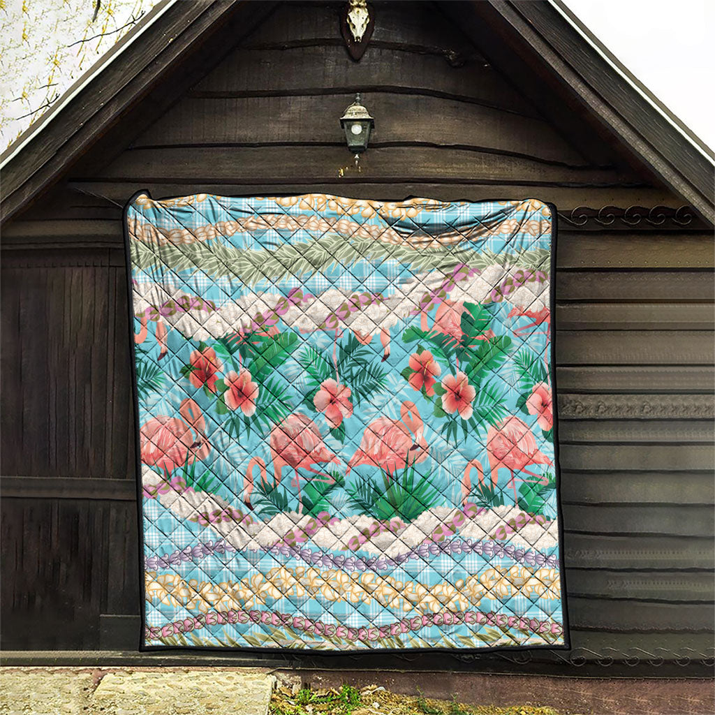 Flamingo Hawaii Summer Quilt Hawaiian Lei Pakala Motifs Tropical Style