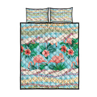 Flamingo Hawaii Summer Quilt Bed Set Hawaiian Lei Pakala Motifs Tropical Style LT14 - Polynesian Pride