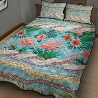Flamingo Hawaii Summer Quilt Bed Set Hawaiian Lei Pakala Motifs Tropical Style LT14 - Polynesian Pride