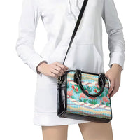 Flamingo Hawaii Summer Shoulder Handbag Hawaiian Lei Pakala Motifs Tropical Style