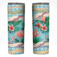 Flamingo Hawaii Summer Skinny Tumbler Hawaiian Lei Pakala Motifs Tropical Style