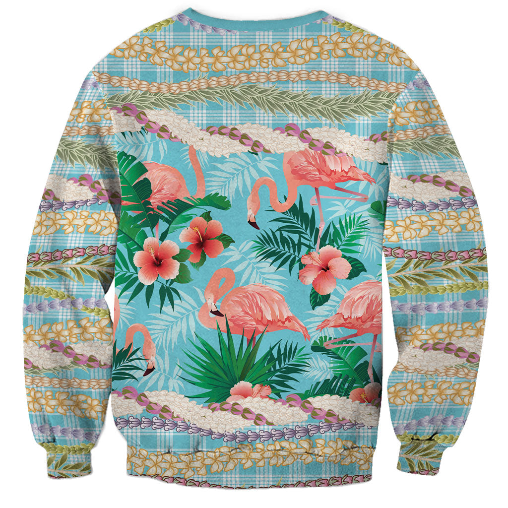 Flamingo Hawaii Summer Sweatshirt Hawaiian Lei Pakala Motifs Tropical Style