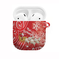 New Zealand Christmas In July AirPods Case Funny Santa Sheep Meri Kirihimete Red LT14 Red - Polynesian Pride
