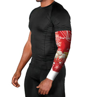 New Zealand Christmas In July Personalised Arm Sleeves Funny Santa Sheep Meri Kirihimete Red LT14 - Polynesian Pride