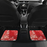 New Zealand Christmas In July Personalised Car Mats Funny Santa Sheep Meri Kirihimete Red LT14 Set 2pcs - Back Red - Polynesian Pride