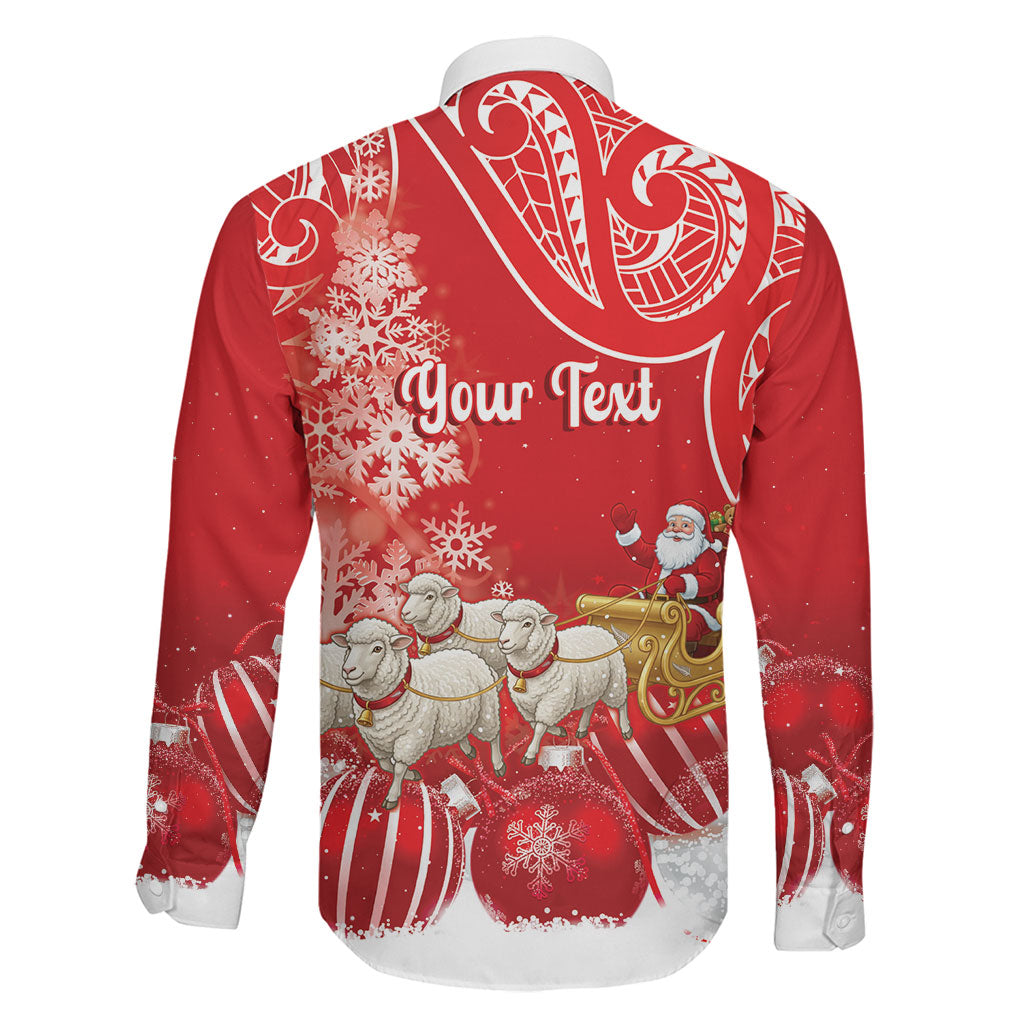 New Zealand Christmas In July Personalised Family Matching Puletasi and Hawaiian Shirt Funny Santa Sheep Meri Kirihimete Red LT14 - Polynesian Pride