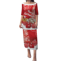 New Zealand Christmas In July Personalised Family Matching Puletasi and Hawaiian Shirt Funny Santa Sheep Meri Kirihimete Red LT14 Mom's Dress Red - Polynesian Pride