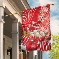 New Zealand Christmas In July Garden Flag Funny Santa Sheep Meri Kirihimete Red LT14 House Flag Red - Polynesian Pride