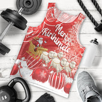 New Zealand Christmas In July Personalised Men Tank Top Funny Santa Sheep Meri Kirihimete Red LT14 - Polynesian Pride