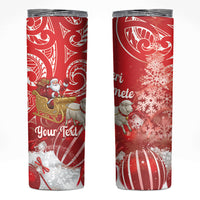 New Zealand Christmas In July Personalised Skinny Tumbler Funny Santa Sheep Meri Kirihimete Red LT14 Red - Polynesian Pride