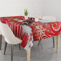 New Zealand Christmas In July Tablecloth Funny Santa Sheep Meri Kirihimete Red