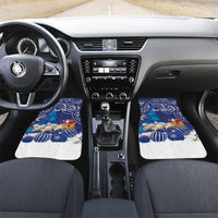 New Zealand Christmas In July Personalised Car Mats Funny Santa Sheep Meri Kirihimete Blue LT14 Set 2pcs - Front Blue - Polynesian Pride