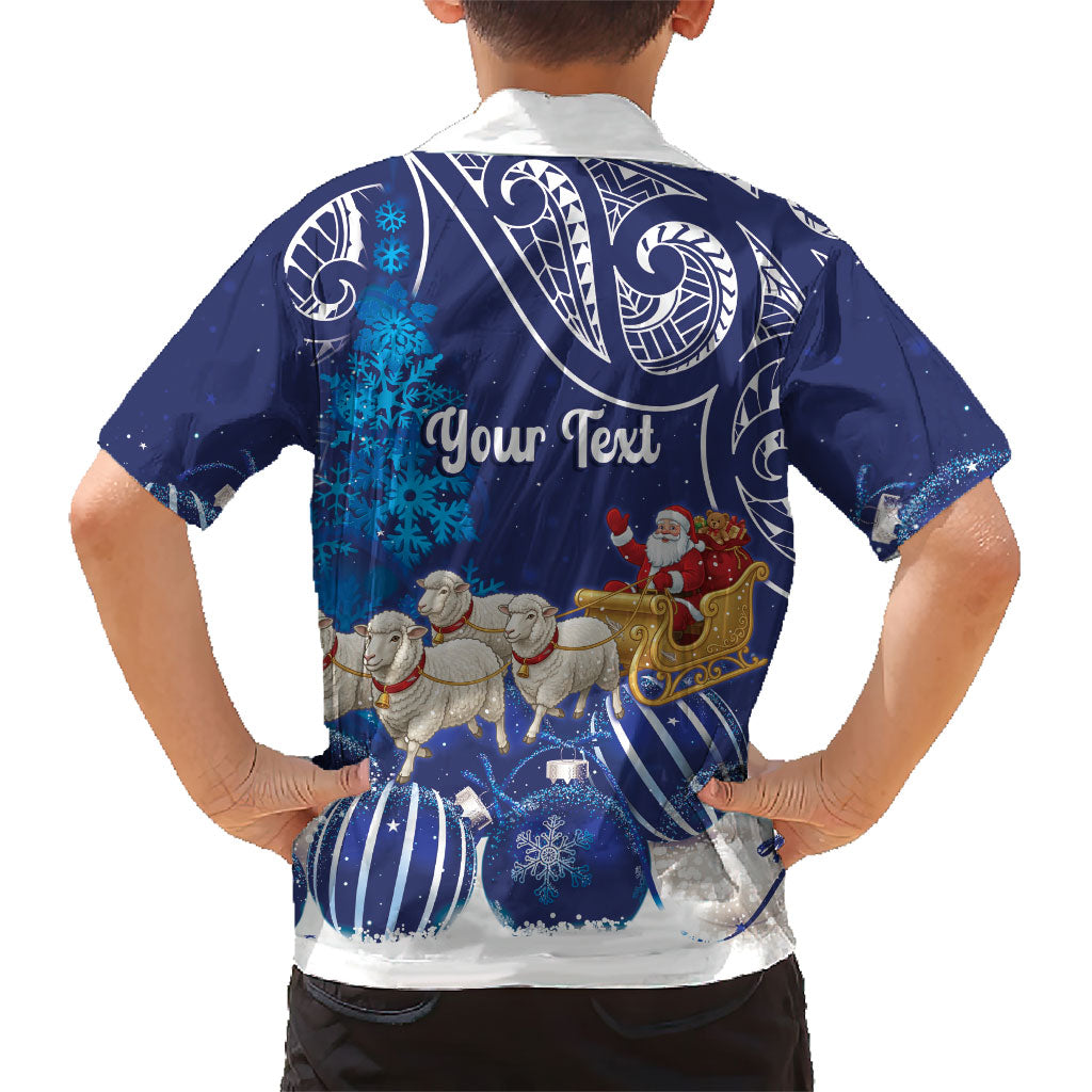 New Zealand Christmas In July Personalised Hawaiian Shirt Funny Santa Sheep Meri Kirihimete Blue LT14 - Polynesian Pride