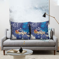 New Zealand Christmas In July Pillow Cover Funny Santa Sheep Meri Kirihimete Blue LT14 - Polynesian Pride