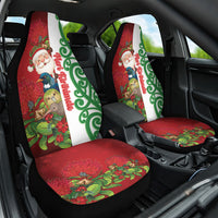 Meri Kirihimete New Zealand Car Seat Cover Cute Santa NZ Animals and Pohutukawa LT14 One Size Red - Polynesian Pride