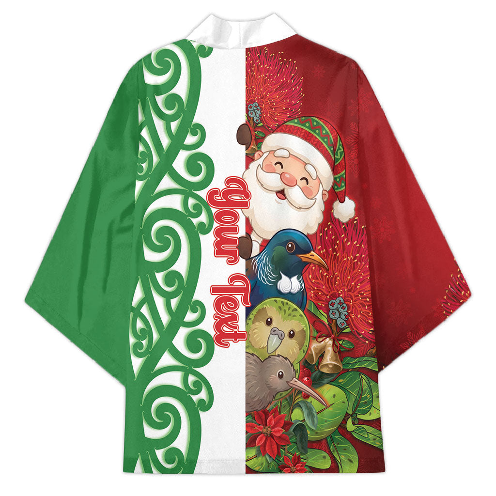 Meri Kirihimete New Zealand Personalised Kimono Cute Santa NZ Animals and Pohutukawa