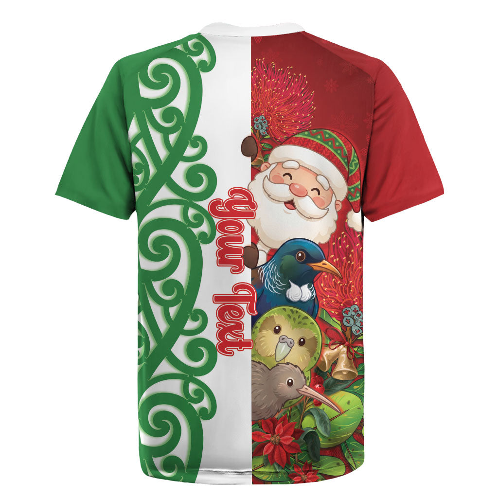 Meri Kirihimete New Zealand Personalised Rugby Jersey Cute Santa NZ Animals and Pohutukawa LT14 - Polynesian Pride