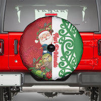 Meri Kirihimete New Zealand Spare Tire Cover Cute Santa NZ Animals and Pohutukawa LT14 - Polynesian Pride
