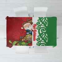 Meri Kirihimete New Zealand Tablecloth Cute Santa NZ Animals and Pohutukawa