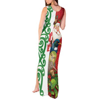 Meri Kirihimete New Zealand Personalised Tank Maxi Dress Cute Santa NZ Animals and Pohutukawa LT14 - Polynesian Pride