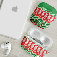 New Zealand Christmas In July AirPods Case Meri Kirihimete Hei Tiki Taniko Motifs Seamless LT14 - Polynesian Pride