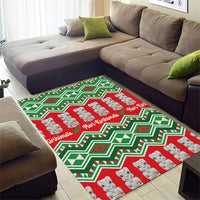 New Zealand Christmas In July Area Rug Meri Kirihimete Hei Tiki Taniko Motifs Seamless LT14 - Polynesian Pride