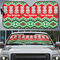 New Zealand Christmas In July Auto Sun Shade Meri Kirihimete Hei Tiki Taniko Motifs Seamless LT14 Red - Polynesian Pride