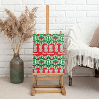 New Zealand Christmas In July Canvas Wall Art Meri Kirihimete Hei Tiki Taniko Motifs Seamless LT14 - Polynesian Pride