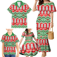 New Zealand Christmas In July Family Matching Mermaid Dress and Hawaiian Shirt Meri Kirihimete Hei Tiki Taniko Motifs Seamless LT14 - Polynesian Pride